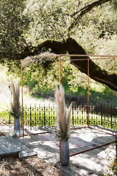 Mountain House Estate – wine country wedding – San Francisco Bay rustic wedding venue - modern metal chuppah