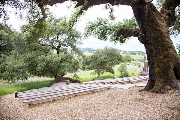 Mountain House Estate – California wine country weddings – Mendocino country wedding venue – Oak Tree Terrace - ceremony seating