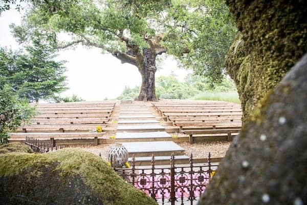 Mountain House Estate – California wine country weddings – Mendocino country wedding venue – Oak Tree Terrace - ceremony seating